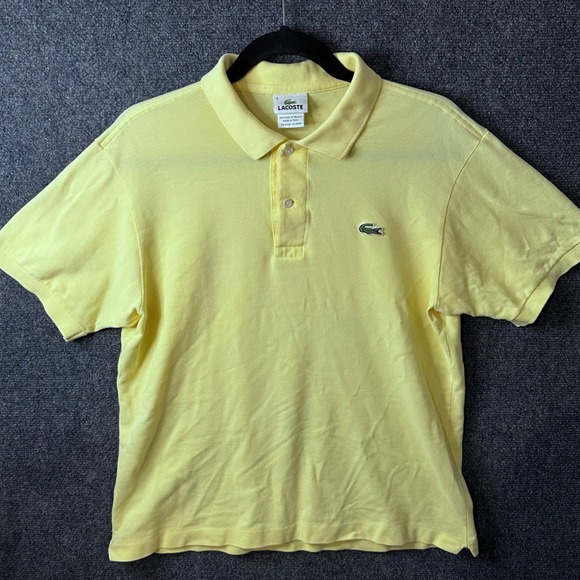 Lacoste Other - Lacoste Mens Yellow Short Sleeve Pique Cotton Polo Shirt Size 4 Medium